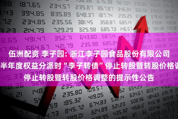 伍洲配资 李子园: 浙江李子园食品股份有限公司关于实施2025年半年度权益分派时“李子转债”停止转股暨转股价格调整的提示性公告
