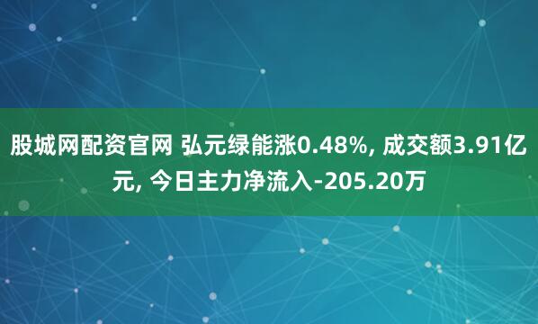 股城网配资官网 弘元绿能涨0.48%, 成交额3.91亿元, 今日主力净流入-205.20万